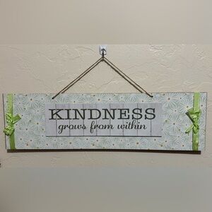 Kindness Wall Decor Sign - Green and White